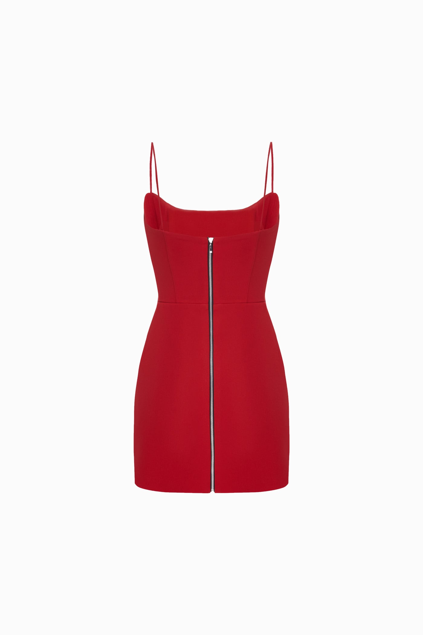 mini red cocktail dress MINI DRESS WITH STRAPS RED