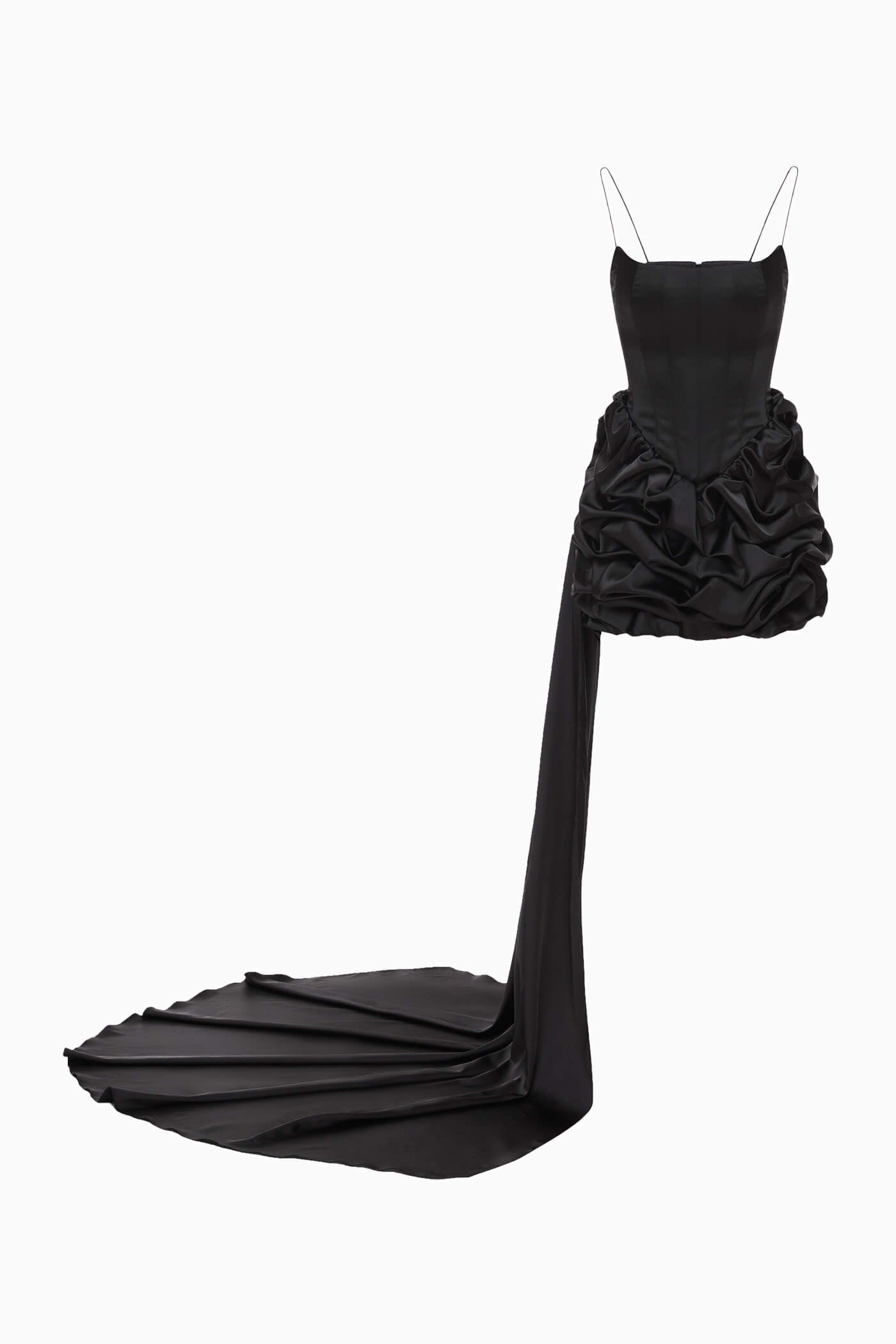 SILK TRAIL FOR LUCKY DRESS BLACK