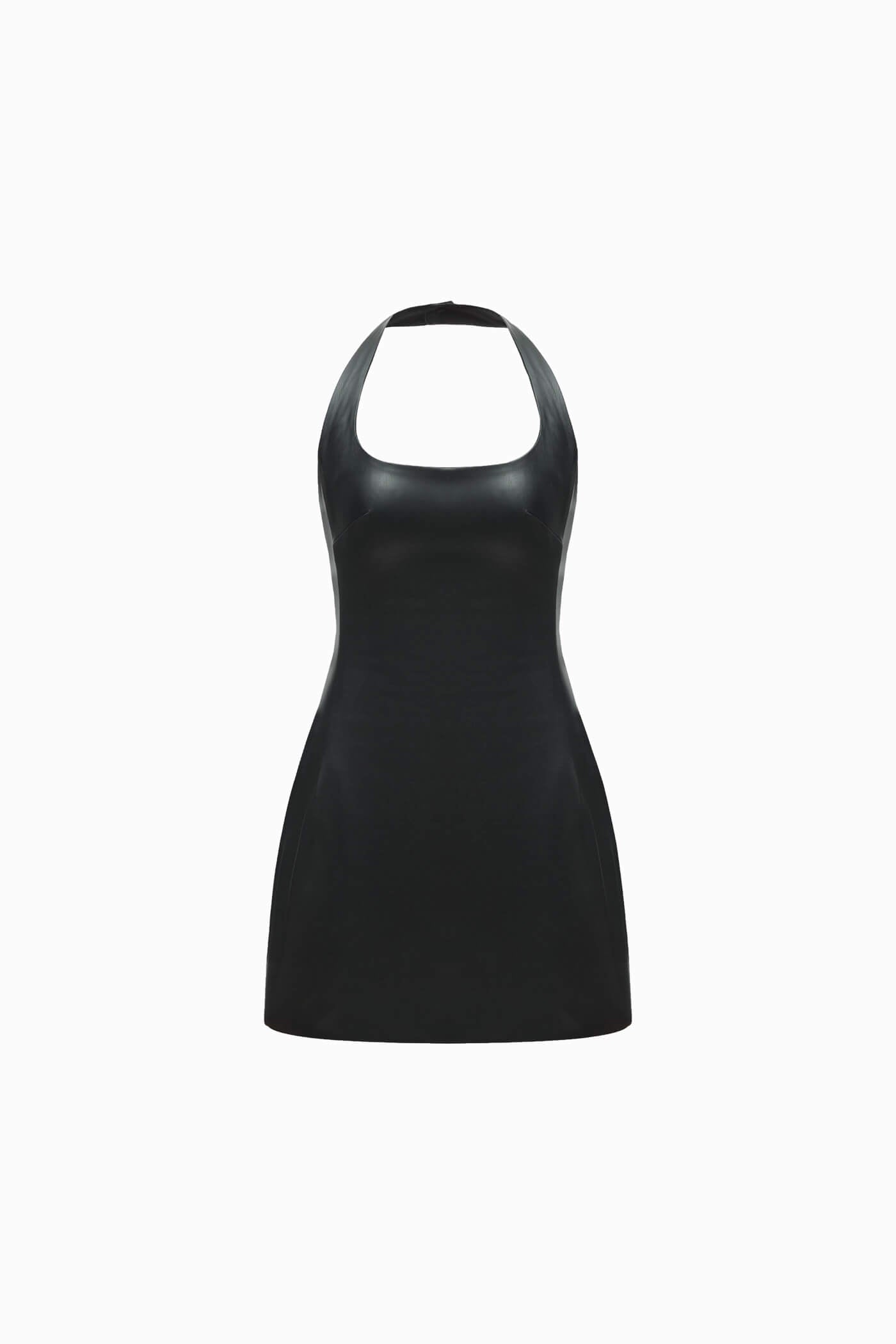 black mini dress leather TWO SIDED HALTERNECK bodycon homecoming dress A flattering fit, eye-catching chic vibe without compromise Dress's Color:89#-Sky blue
