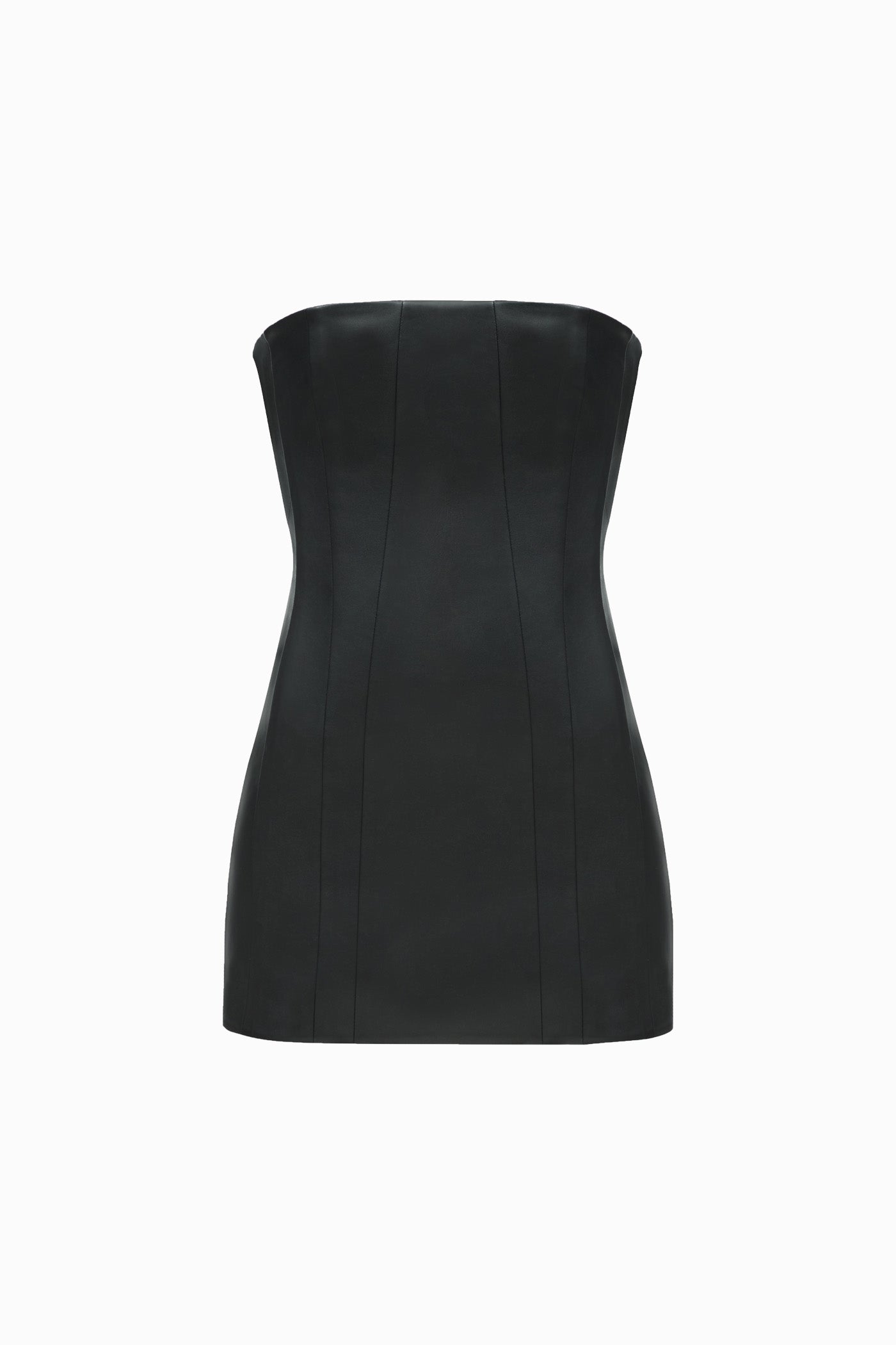 TWO SIDED LEATHER CORSET DRESS BLACK