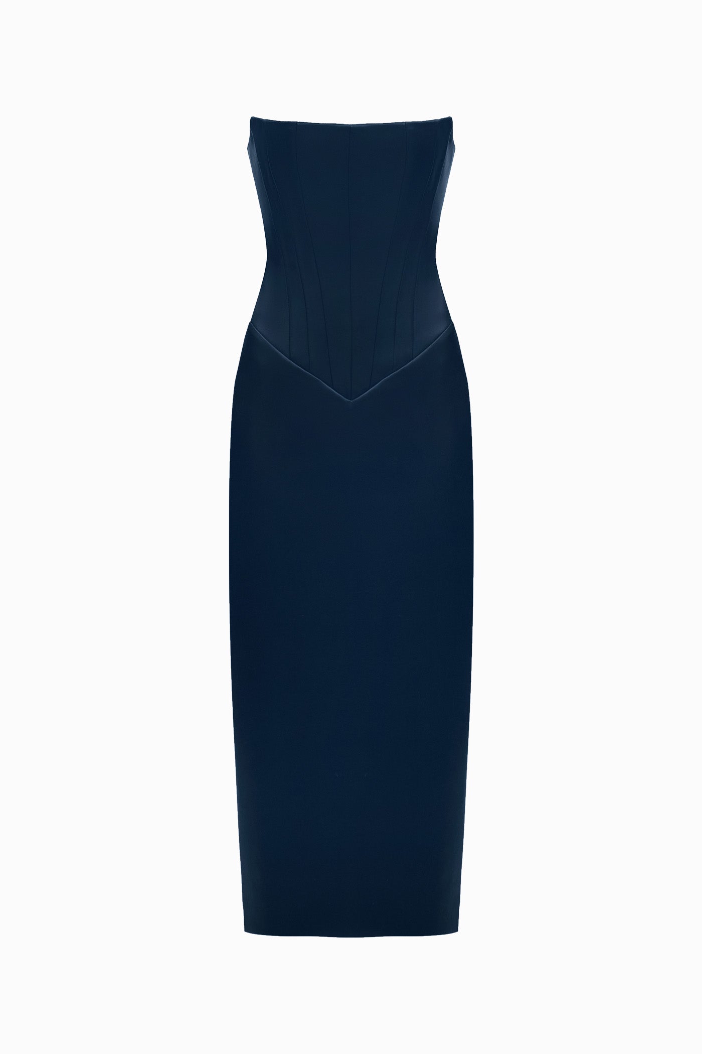 TWO SIDED TIBI MIDI DRESS NAVY-BLUE