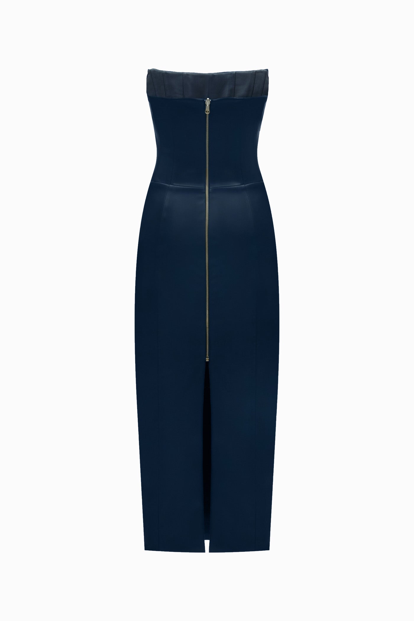 TWO SIDED TIBI MIDI DRESS NAVY-BLUE