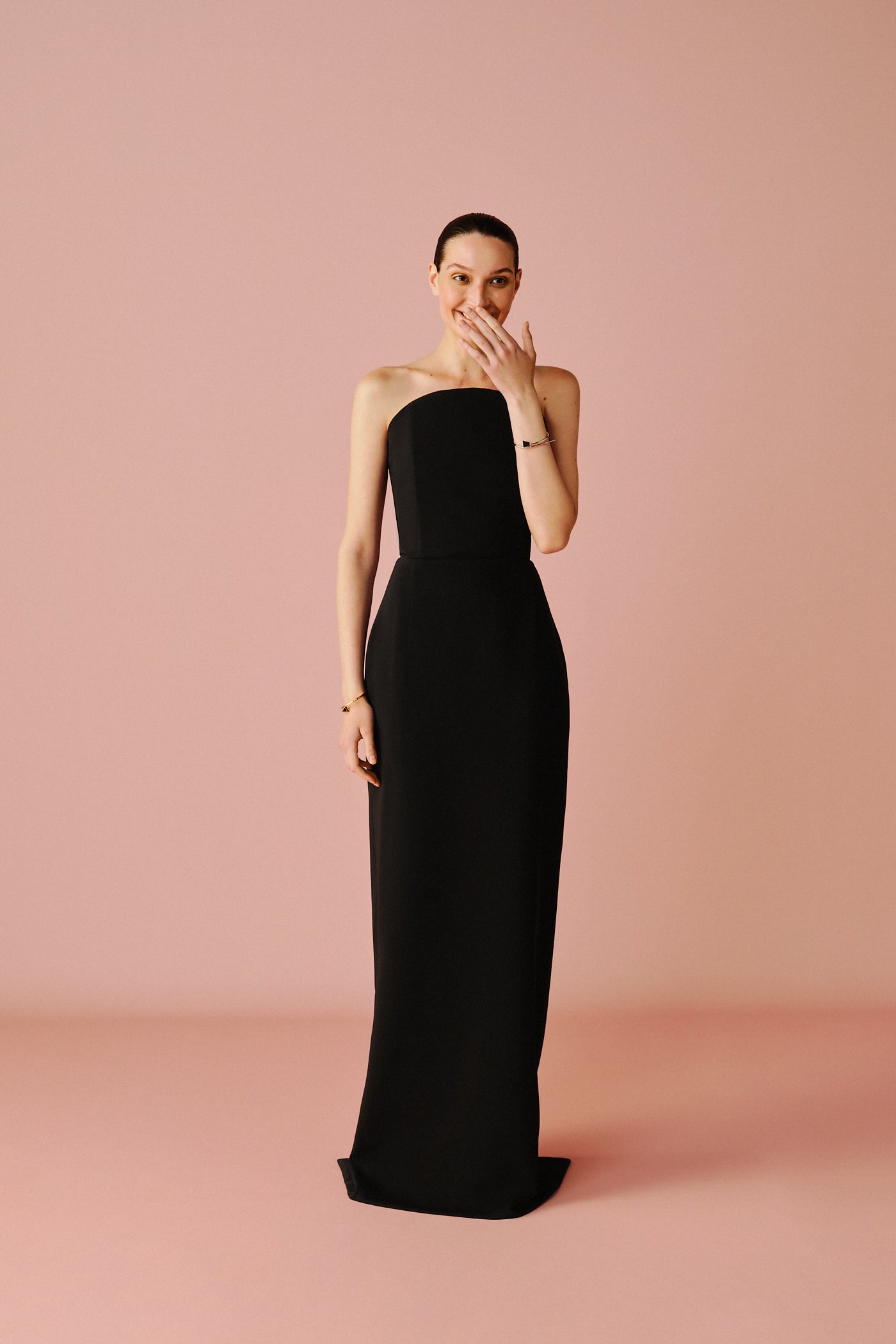 PAOLA MATT SILK DRESS BLACK