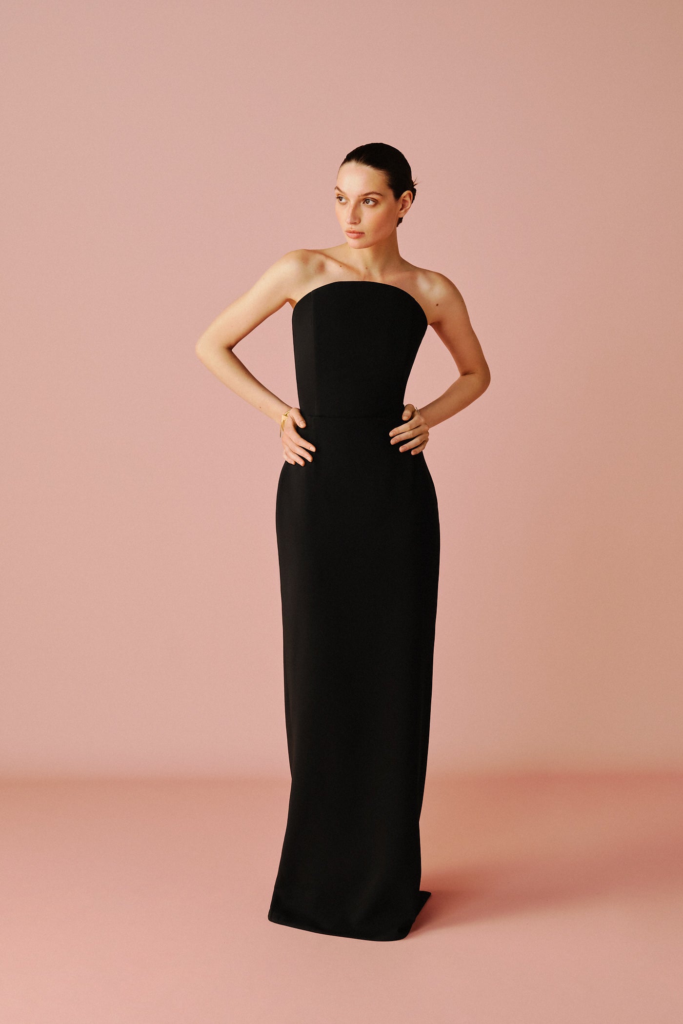 PAOLA MATT SILK DRESS BLACK