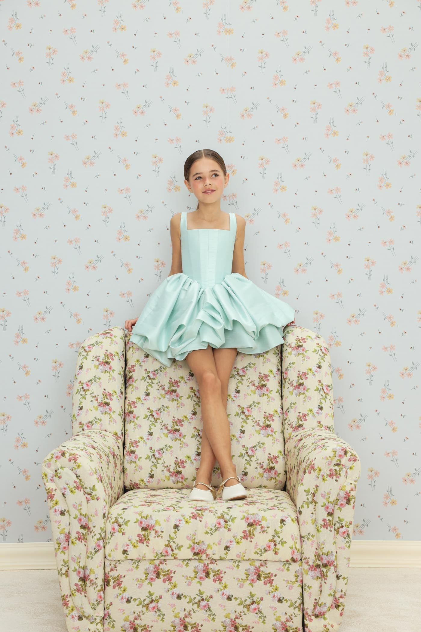 MISS DRESS WITH STRAPS MISTY TEAL