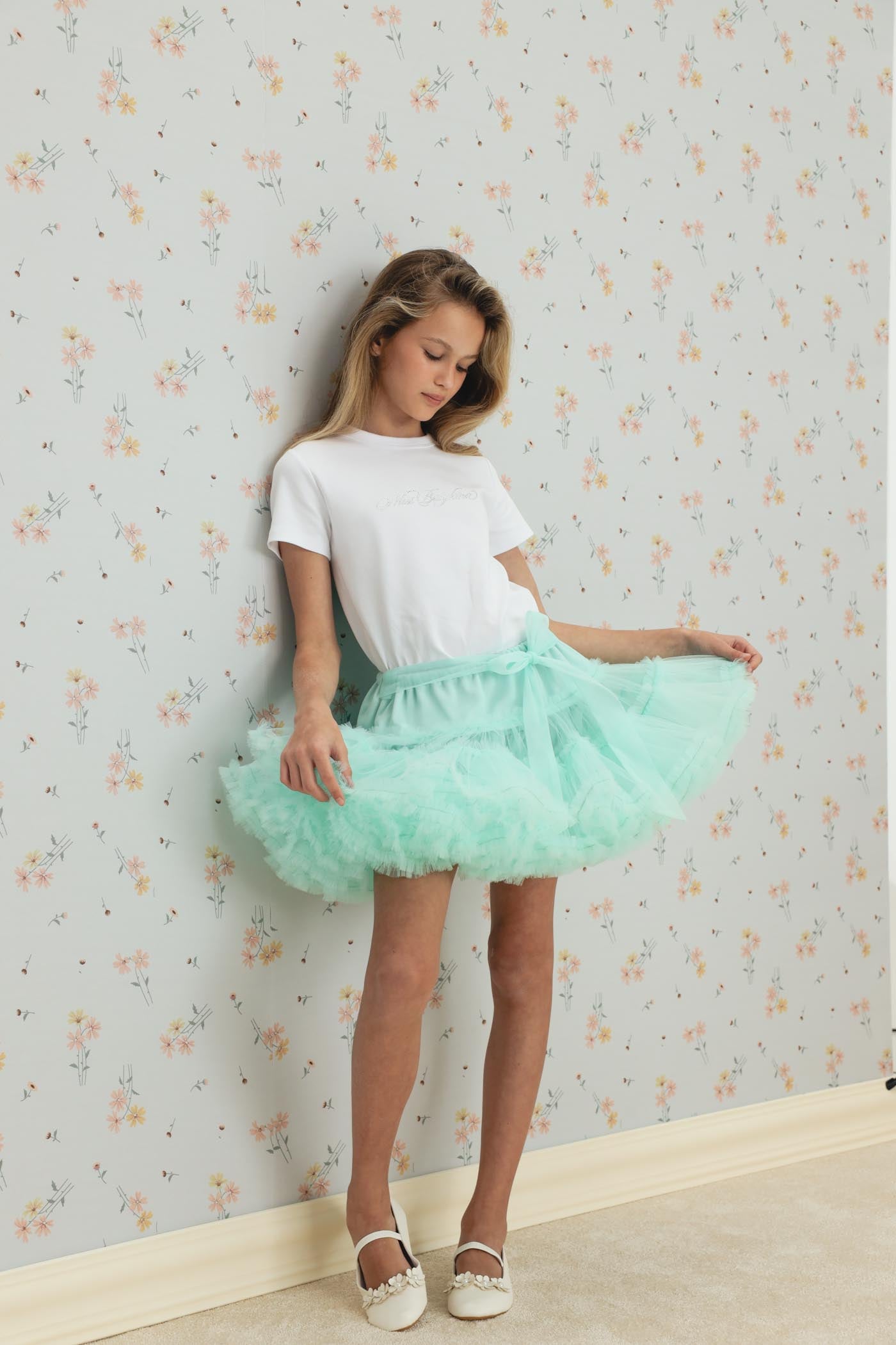 MISS BALYKINA TULLE SKIRT MISTY TEAL