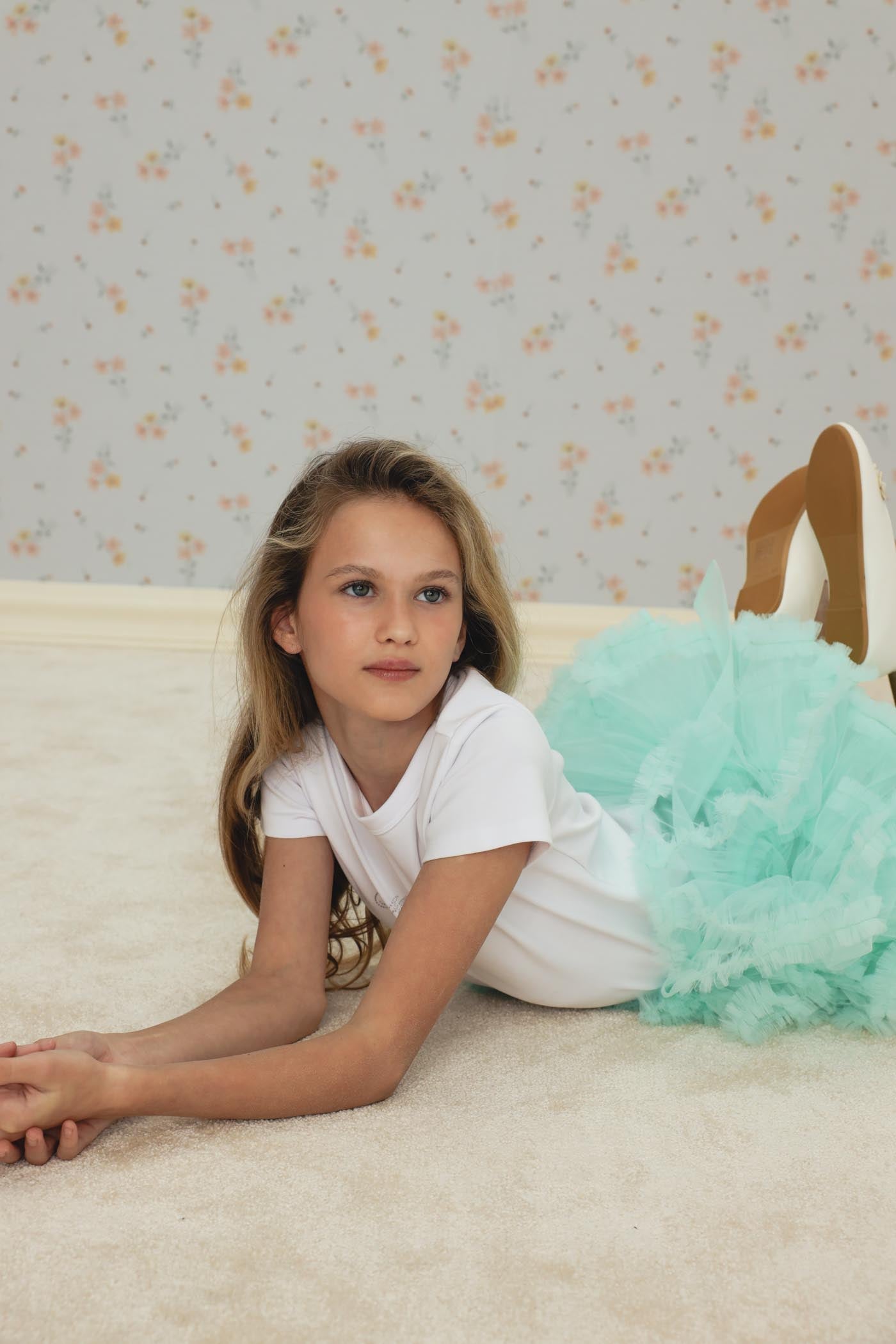 MISS BALYKINA TULLE SKIRT MISTY TEAL