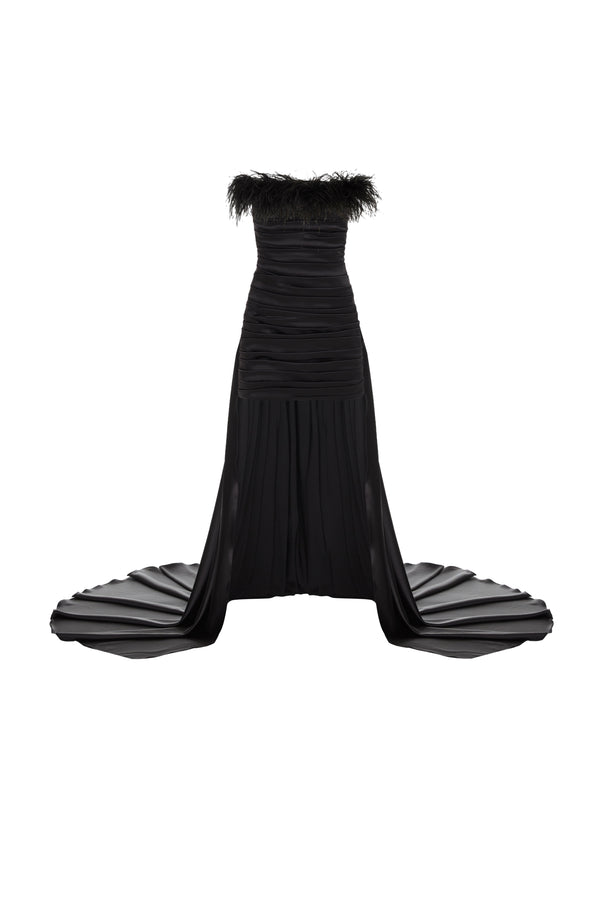 FEATHERS FOR JOSIE DRESS BLACK