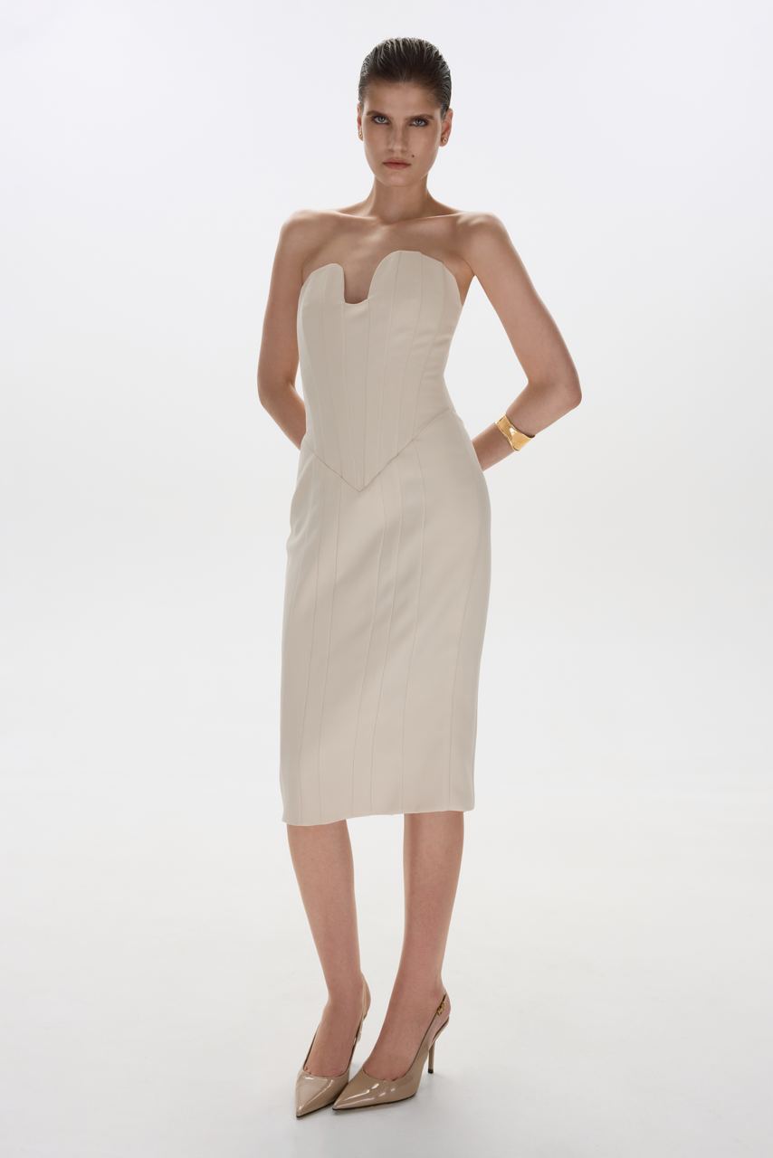 ARIA MIDI DRESS BEIGE