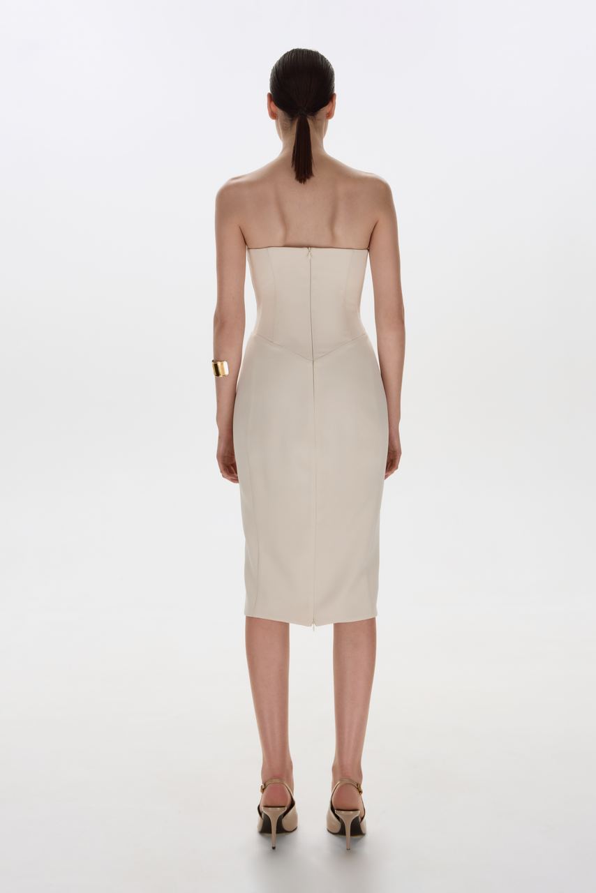 ARIA MIDI DRESS BEIGE