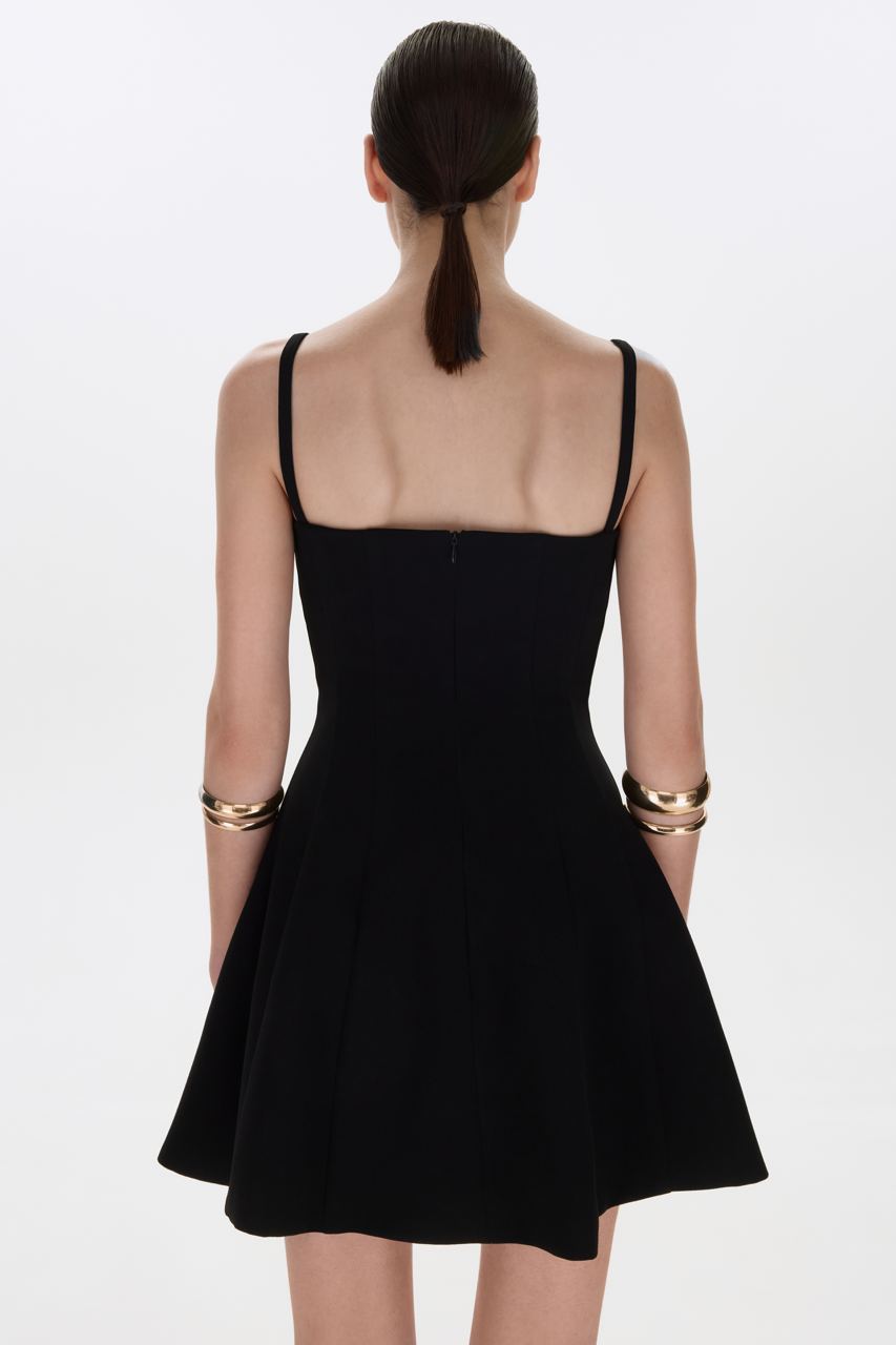 MINI DRESS WITH STRAPS BLACK