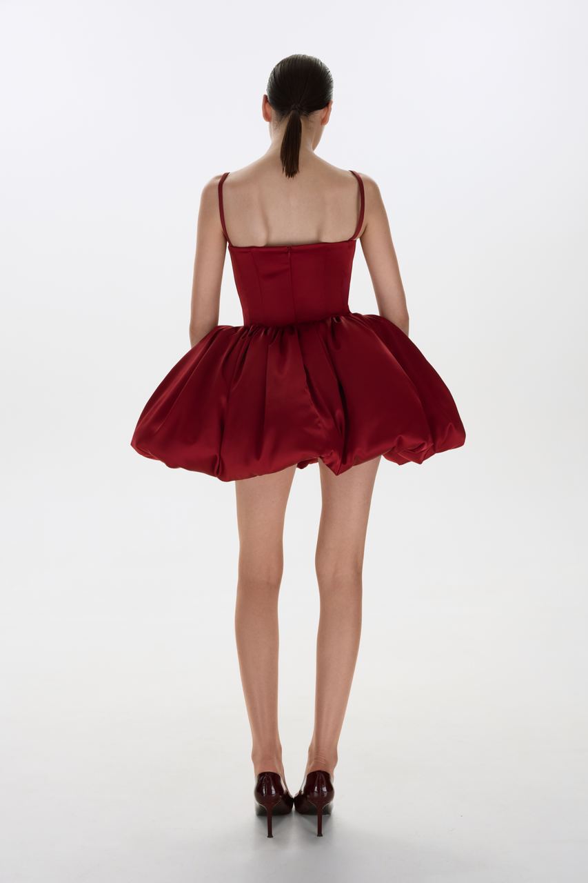 CHARLOTTE DRESS BURGUNDY