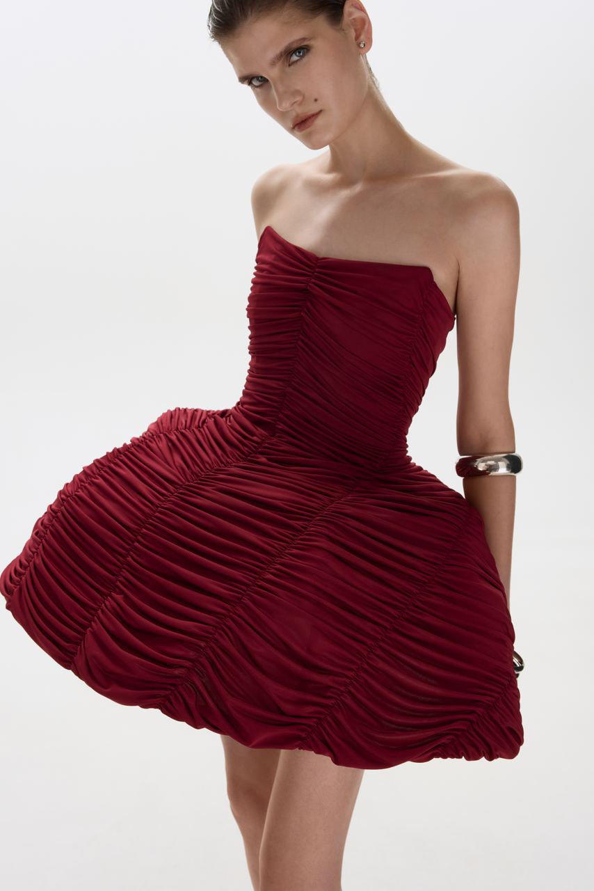 STRETCH BLAIR DRESS BURGUNDY