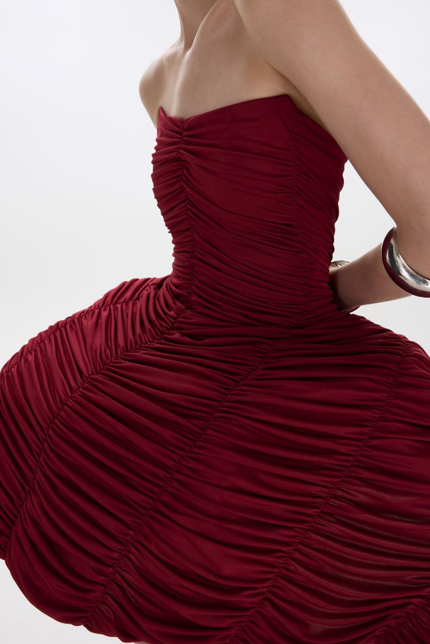 STRETCH BLAIR DRESS BURGUNDY