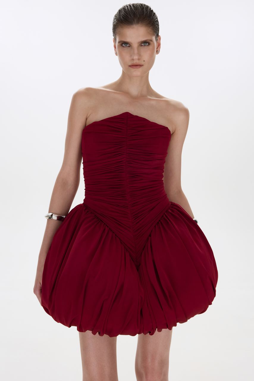 CLARA DRESS BURGUNDY