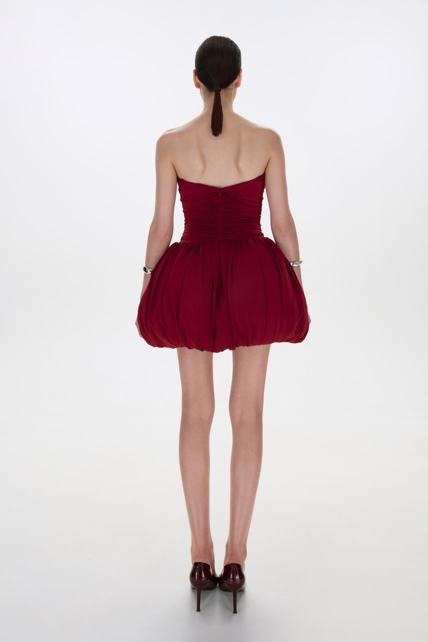 CLARA DRESS BURGUNDY