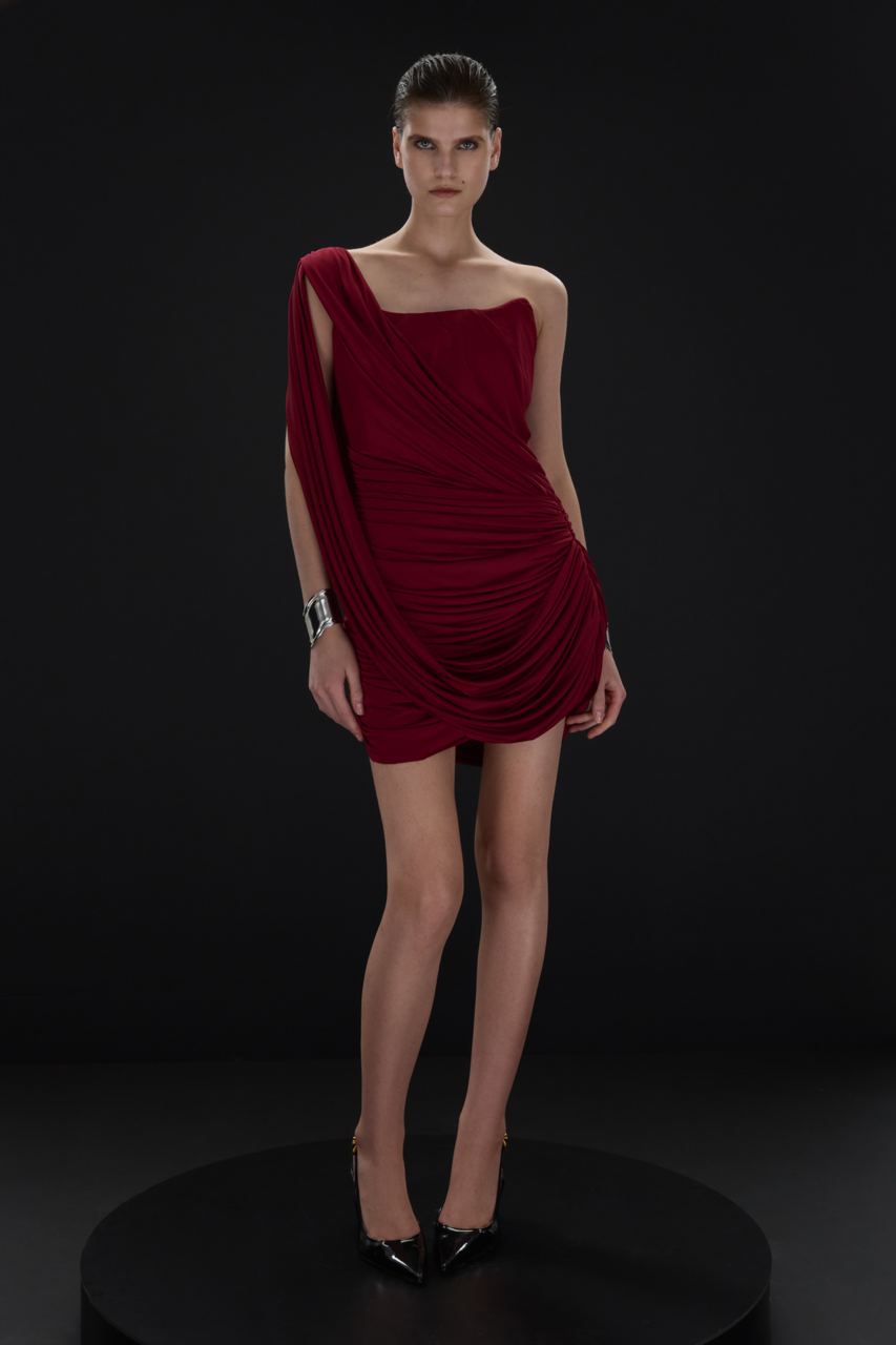 KIARA DRESS BURGUNDY
