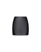 LEATHER TWO-SIDED SKIRT BLACK